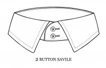 2 button collar for long necks, mens dress shirts